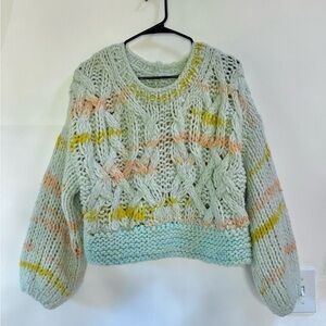 Anthropologie Chunky Knit Multicolor Sweater